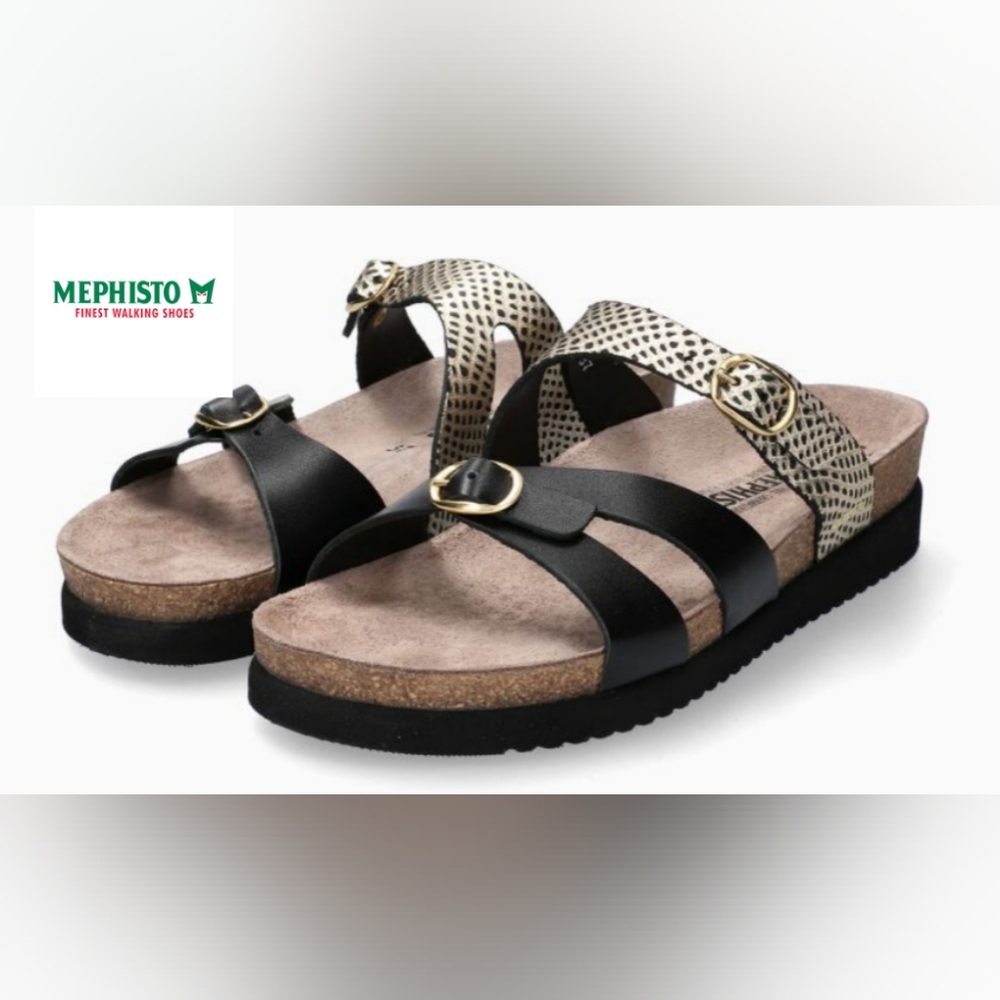 Mephisto Hannel Black/Cuba Comfort Sandal Slide Women's 41
